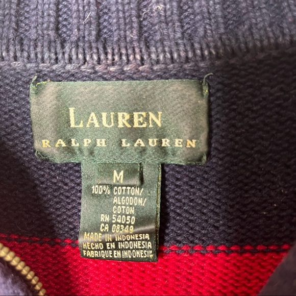 Vintage Lauren Ralph Lauren Logo Quarter Zip Sweater - Picture 13 of 16